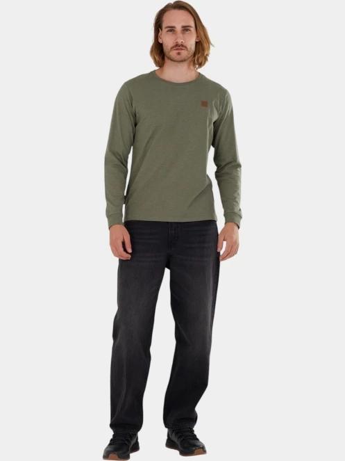 Fundango Justin Longsleeve T-shirt férfi hosszú ujjú póló zöld színben 4
