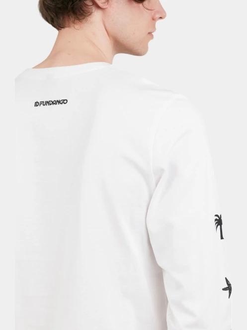 Fundango Essential Graphic Long-T férfi hosszú ujjú póló fehér színben 8
