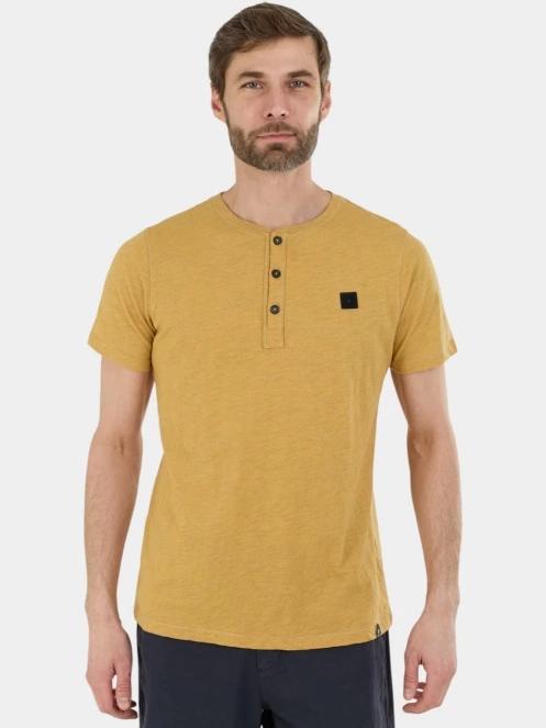 Fundango Phase Henley T-shirt férfi rövid ujjú póló sárga színben 2