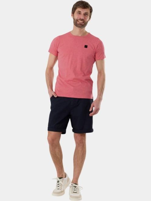 Fundango Jaggy II Structured T-shirt férfi rövid ujjú póló rózsaszín színben 4