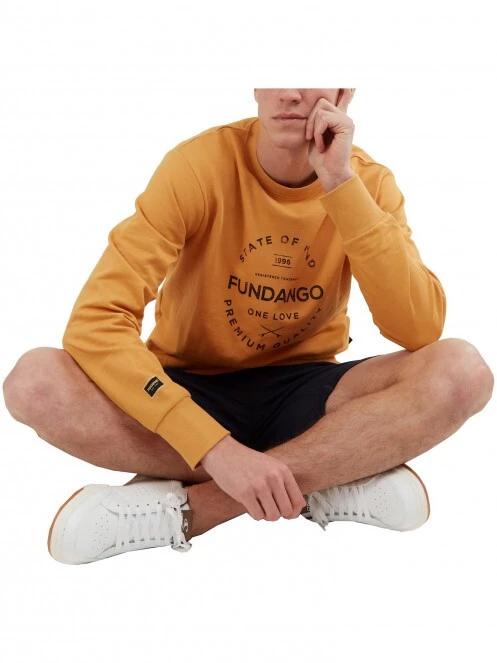 Fundango Warren Sweatshirt férfi pulóver sárga színben 4