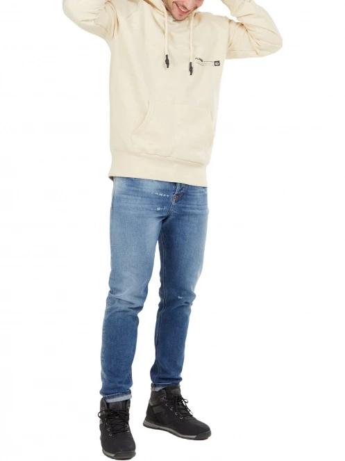 Fundango Talis Hooded Sweatshirt férfi pulóver homok színben 4
