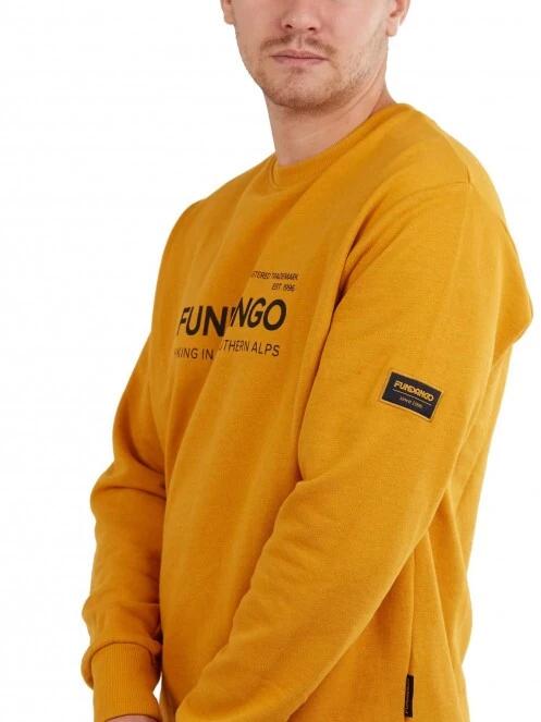 Fundango Warren Sweatshirt férfi pulóver sárga színben 5