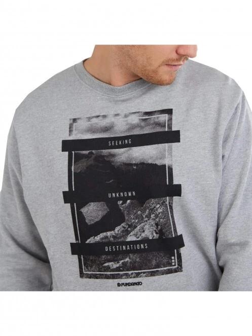 Fundango Warren Sweatshirt férfi pulóver szürke színben 4