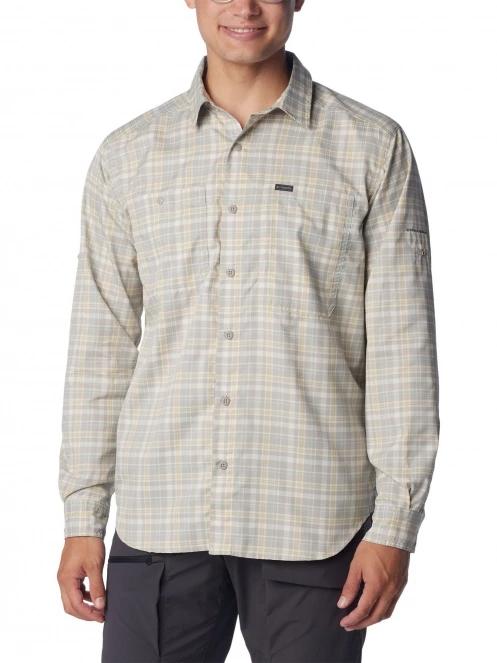 Columbia Silver Ridge Utility Lite Plaid Long Sleeve Shirt férfi hosszú ujjú túraing homok színben 2