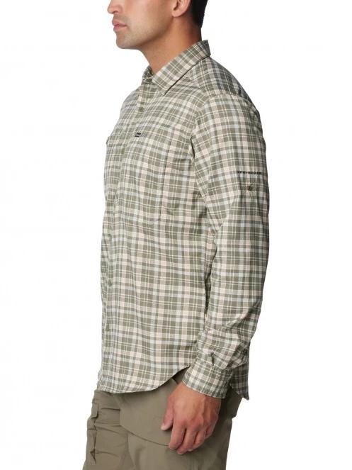 Columbia Silver Ridge Utility Lite Plaid Long Sleeve Shirt férfi hosszú ujjú túraing zöld színben 3