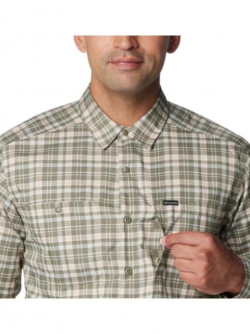 Columbia Silver Ridge Utility Lite Plaid Long Sleeve Shirt férfi hosszú ujjú túraing zöld színben 6