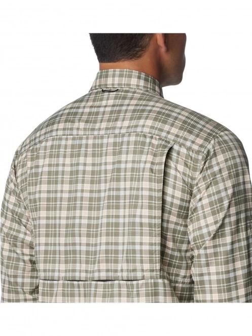 Columbia Silver Ridge Utility Lite Plaid Long Sleeve Shirt férfi hosszú ujjú túraing zöld színben 7