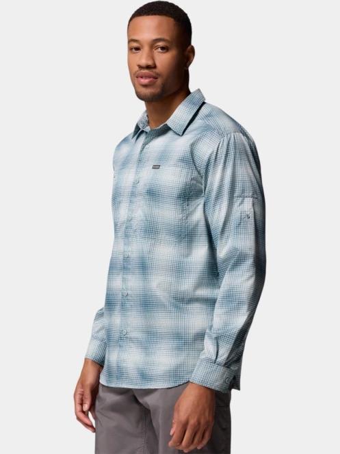 Columbia Silver Ridge Utility Lite Plaid Long Sleeve Shirt férfi hosszú ujjú túraing kék színben 3