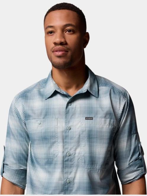 Columbia Silver Ridge Utility Lite Plaid Long Sleeve Shirt férfi hosszú ujjú túraing kék színben 8
