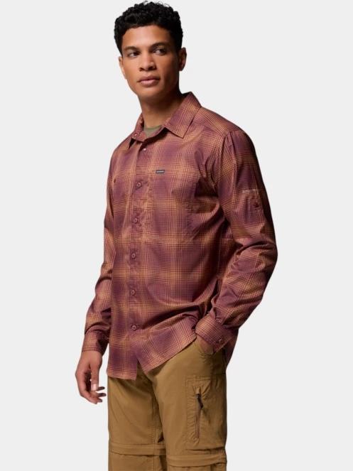 Columbia Silver Ridge Utility Lite Plaid Long Sleeve Shirt férfi hosszú ujjú túraing piros színben 3