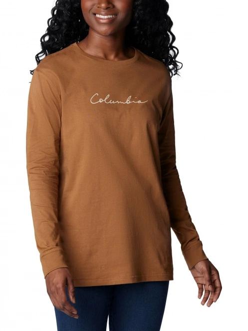 Columbia North Cascades Long Sleeve Tee női hosszú ujjú póló barna színben 5