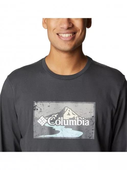 Columbia Csc Seasonal Logo LS Tee férfi hosszú ujjú póló fekete színben 5