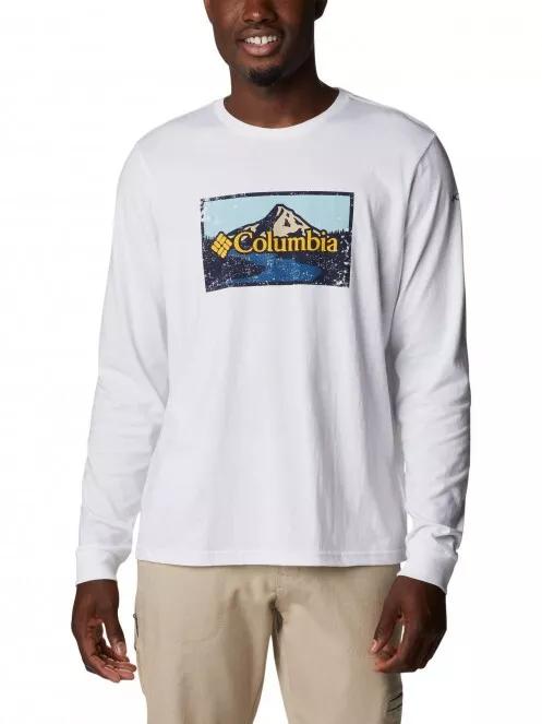 Columbia Csc Seasonal Logo LS Tee férfi hosszú ujjú póló fehér színben 2