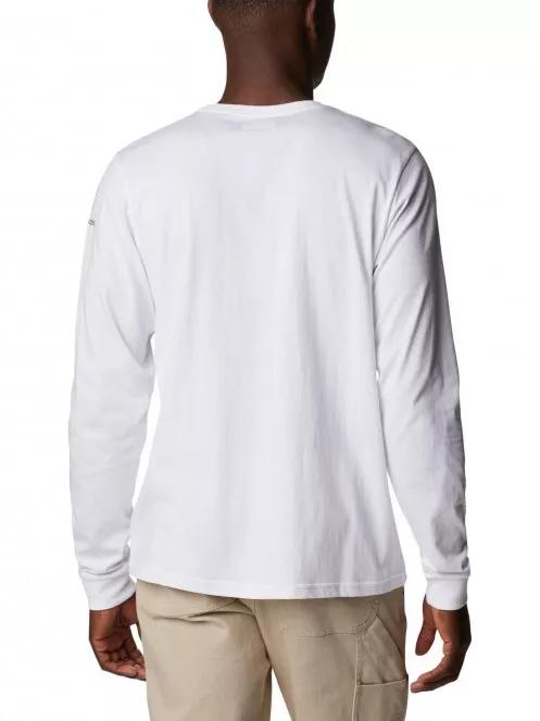 Columbia Csc Seasonal Logo LS Tee férfi hosszú ujjú póló fehér színben 3