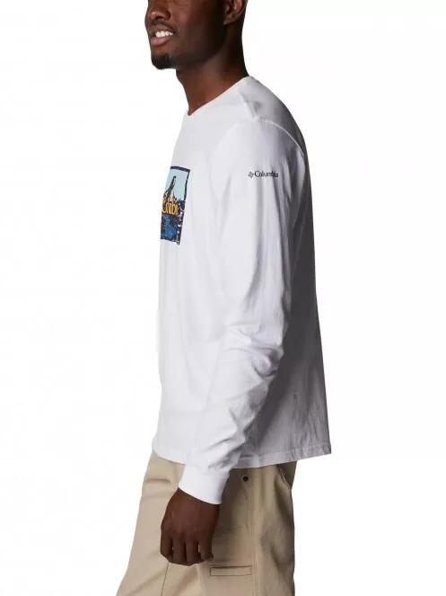Columbia Csc Seasonal Logo LS Tee férfi hosszú ujjú póló fehér színben 4