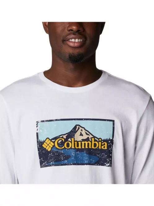 Columbia Csc Seasonal Logo LS Tee férfi hosszú ujjú póló fehér színben 5