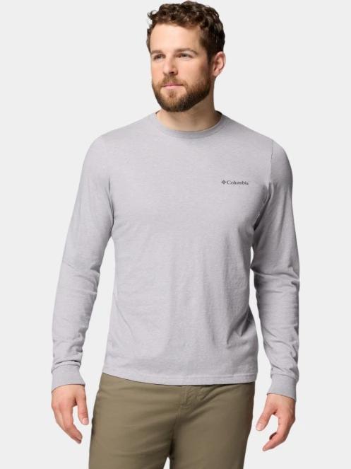 Columbia CSC Seasonal Logo Long Sleeve Tee férfi hosszú ujjú póló szürke színben 2