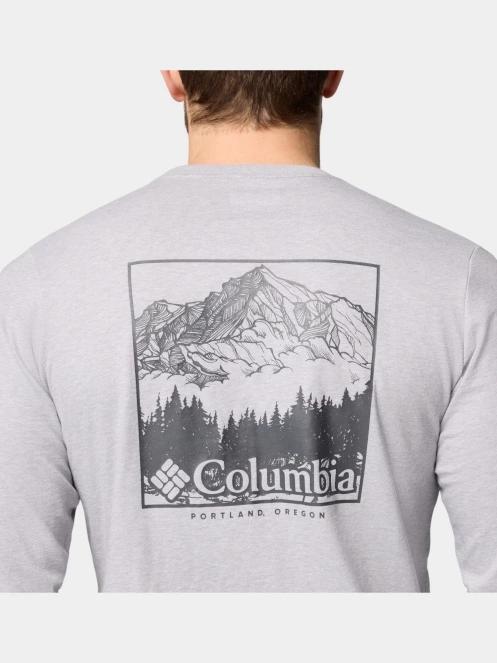 Columbia CSC Seasonal Logo Long Sleeve Tee férfi hosszú ujjú póló szürke színben 7