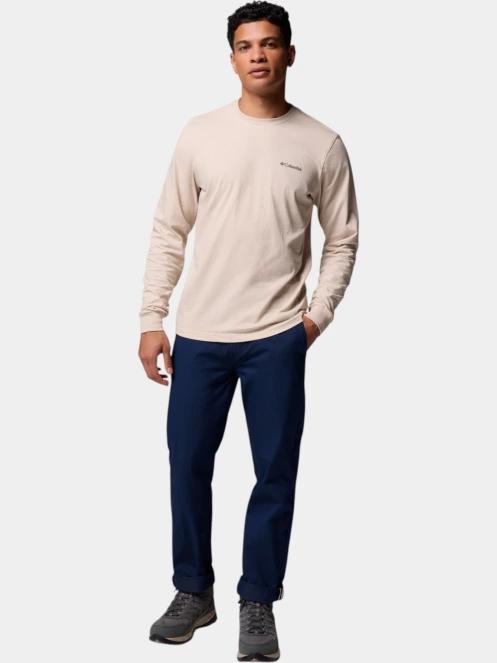 Columbia CSC Seasonal Logo Long Sleeve Tee férfi hosszú ujjú póló homok színben 5