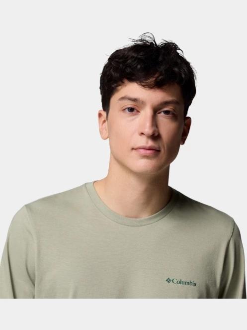 Columbia CSC Seasonal Logo Long Sleeve Tee férfi hosszú ujjú póló zöld színben 6