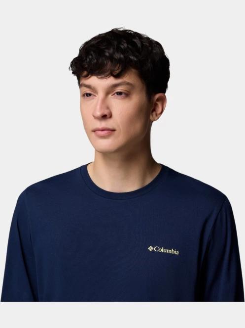 Columbia CSC Seasonal Logo Long Sleeve Tee férfi hosszú ujjú póló kék színben 6