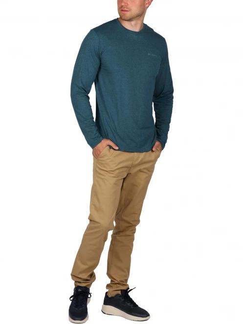 Columbia Tech Trail Long Sleeve Graphic férfi hosszú ujjú sport póló zöld színben 5