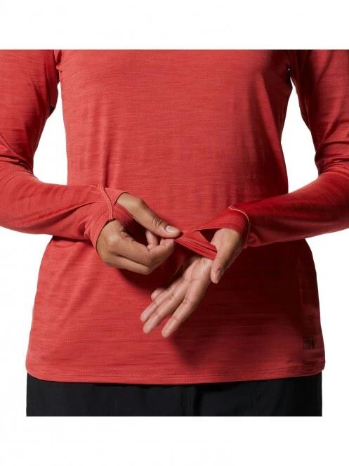 Mountain Hardwear Mighty Stripe Long Sleeve női hosszú ujjú sport póló piros színben 6