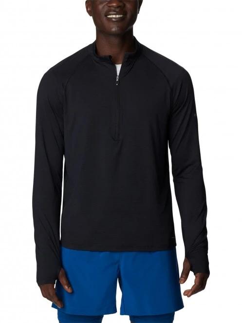 Columbia M Endless Trail 1/2 Zip Mesh Long Sleeve férfi polár pulóver fekete színben 2