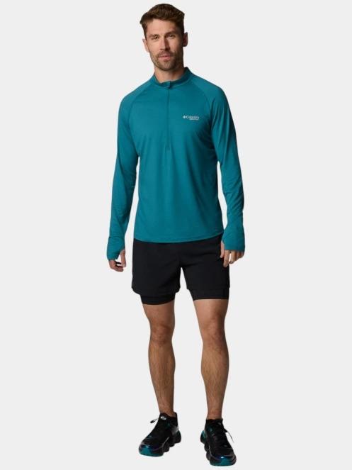 Columbia M Endless Trail 1/2 Zip Mesh Long Sleeve férfi hosszú ujjú sport póló zöld színben 5