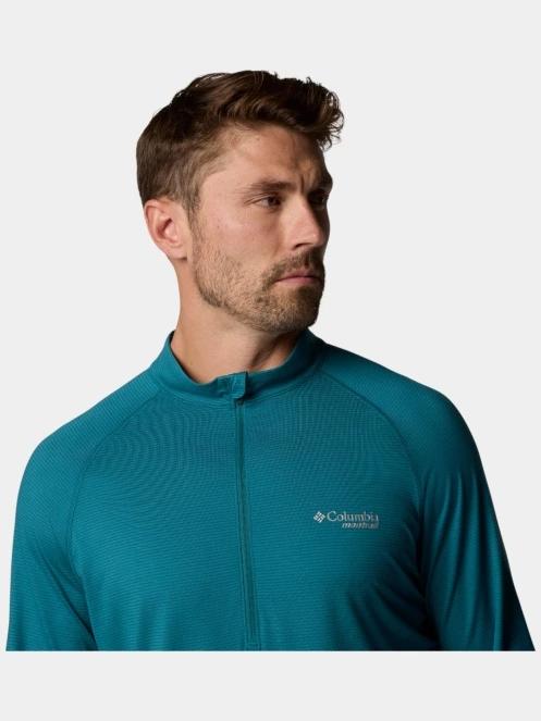 Columbia M Endless Trail 1/2 Zip Mesh Long Sleeve férfi hosszú ujjú sport póló zöld színben 6