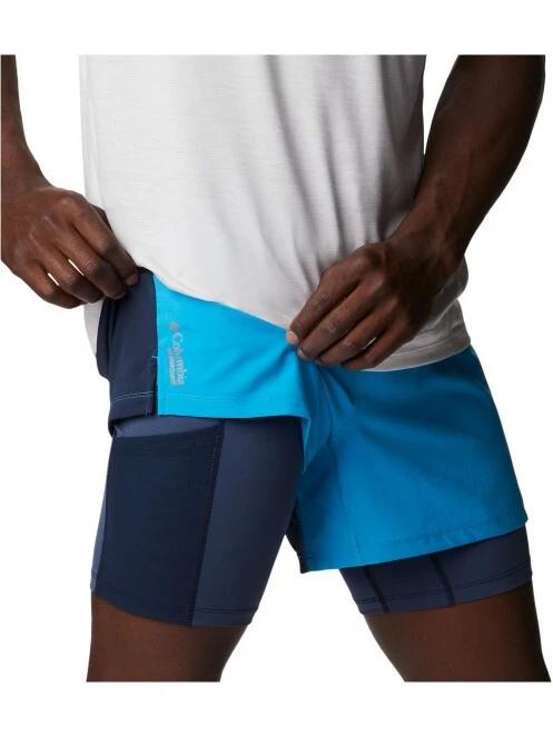 Columbia M Endless Trail 2 In 1 Short férfi sport rövidnadrág kék színben 6