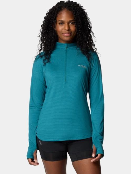 Columbia W Endless Trail 1/2 Zip Mesh Long Sleev női hosszú ujjú sport póló zöld színben 2