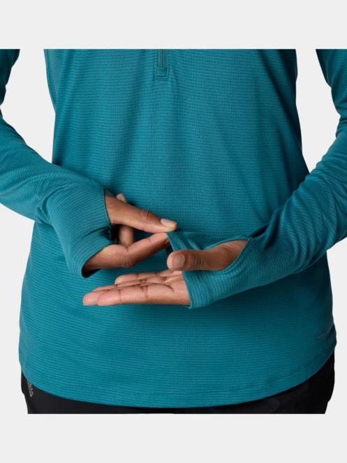 Columbia W Endless Trail 1/2 Zip Mesh Long Sleev női hosszú ujjú sport póló zöld színben 5