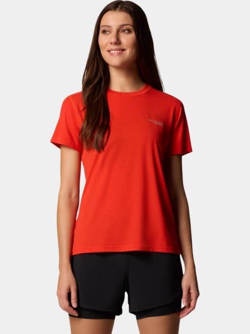 Columbia W Endless Trail Running Tech Tee női rövid ujjú sport póló piros színben 2