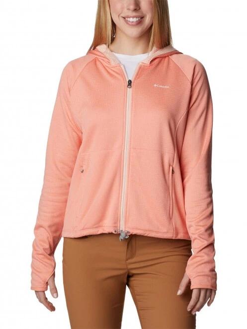 Columbia Boundless Trek Grid Fleece női kapucnis pulóver rózsaszín színben 2