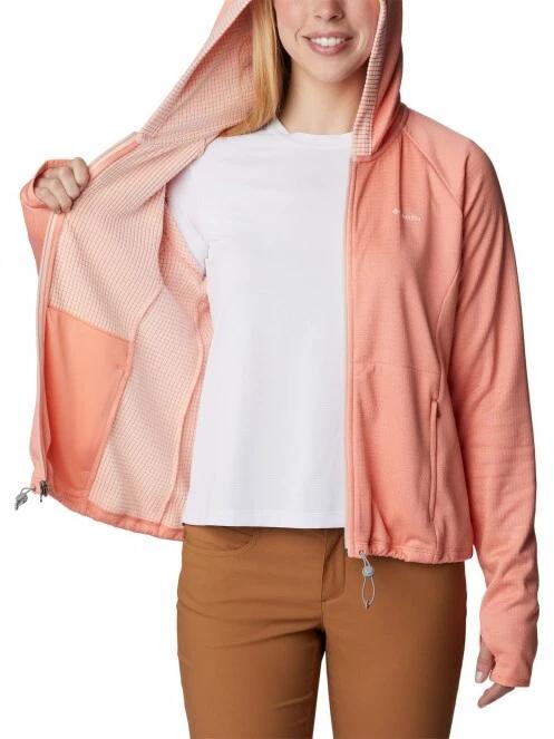 Columbia Boundless Trek Grid Fleece női kapucnis pulóver rózsaszín színben 5