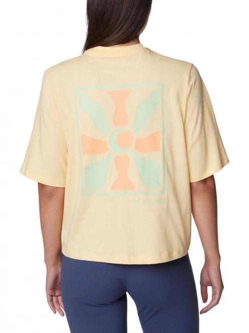 Columbia North Cascades Graphic Short Sleeve Tee női rövid ujjú póló sárga színben 4