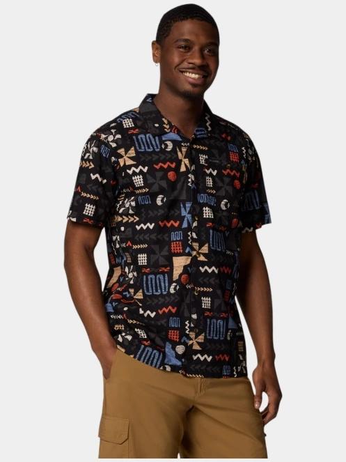 Columbia Pine Canyon Short Sleeve Shirt férfi rövid ujjú ing fekete színben 5