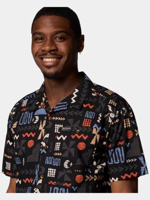 Columbia Pine Canyon Short Sleeve Shirt férfi rövid ujjú ing fekete színben 6