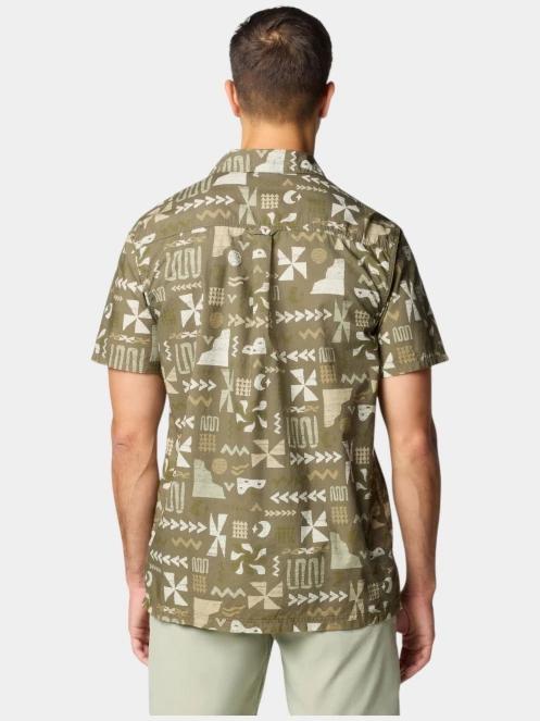 Columbia Pine Canyon Short Sleeve Shirt férfi rövid ujjú ing zöld színben 4