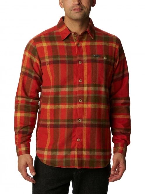 Columbia Pitchstone Heavyweight Flannel Shirt férfi hosszú ujjú ing piros színben 2