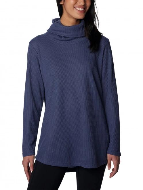 Columbia Holly Hideaway Waffle Cowl Neck Pullove női pulóver kék színben 2