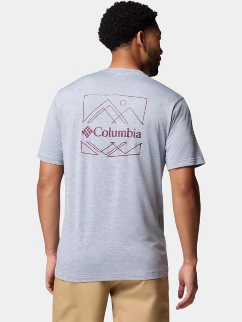 Columbia Kwick Hike Back Graphic Short Sleeve Tee férfi rövid ujjú sport póló szürke színben 4