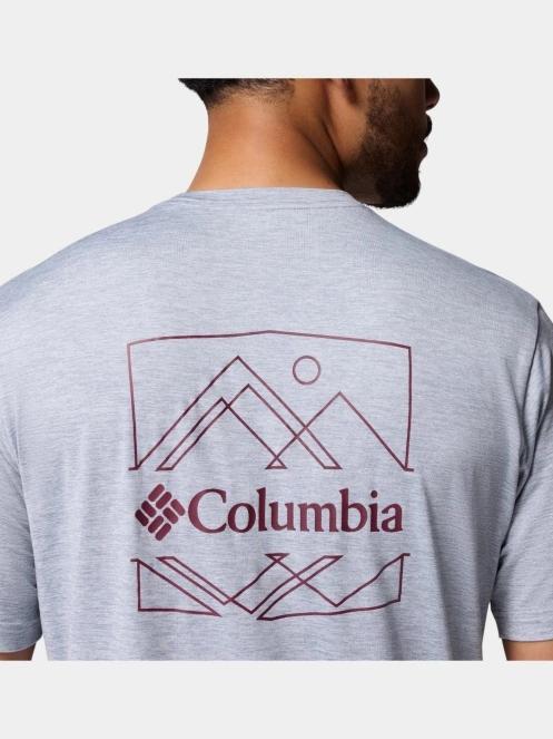 Columbia Kwick Hike Back Graphic Short Sleeve Tee férfi rövid ujjú sport póló szürke színben 7