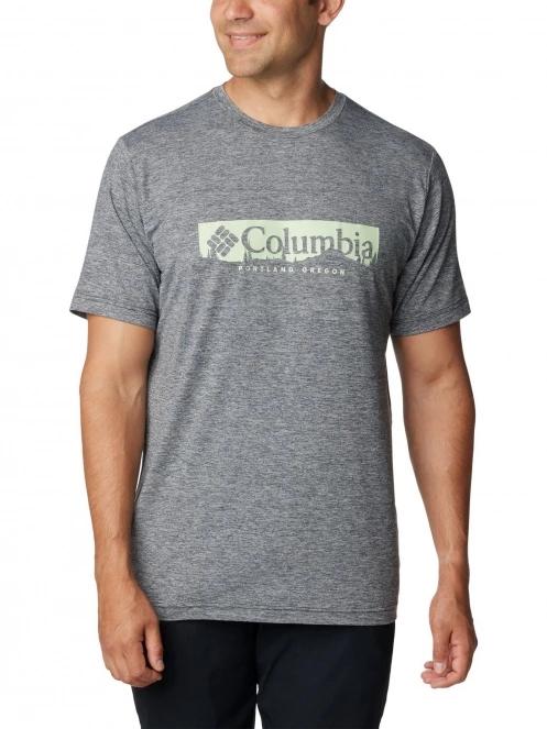 Columbia Kwick Hike Graphic Short Sleeve Tee férfi rövid ujjú sport póló fekete színben 2