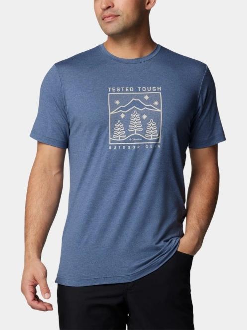 Columbia Kwick Hike Graphic Short Sleeve Tee férfi rövid ujjú sport póló kék színben 2