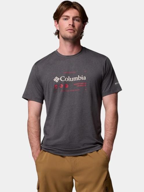 Columbia Kwick Hike Graphic Short Sleeve Tee férfi rövid ujjú sport póló fekete színben 2