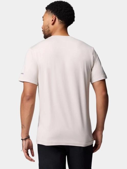 Columbia Kwick Hike Graphic Short Sleeve Tee férfi rövid ujjú sport póló homok színben 4