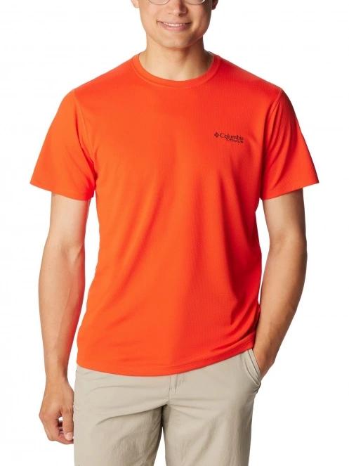 Columbia Summit Valley Short Sleeve Crew férfi rövid ujjú sport póló piros színben 2